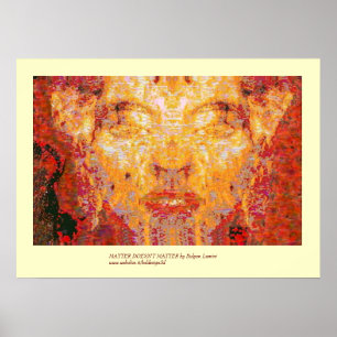 Póster IMPORTE NO IMPORTA Máscara Fractal en amarillo roj