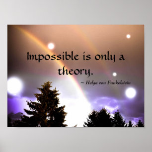 Póster Imposible es solo una teoría Inspiradora Motivacio