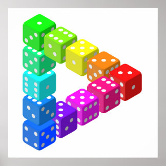 Póster Imposible Triángulo de dados