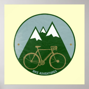 Póster imprenta de aventuras en bicicleta para paredes