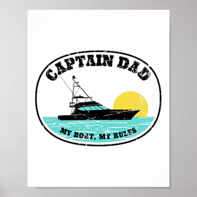 Póster (Impresión a 2 caras) Capitán Papá Mi Barco Mis Re (Frente)