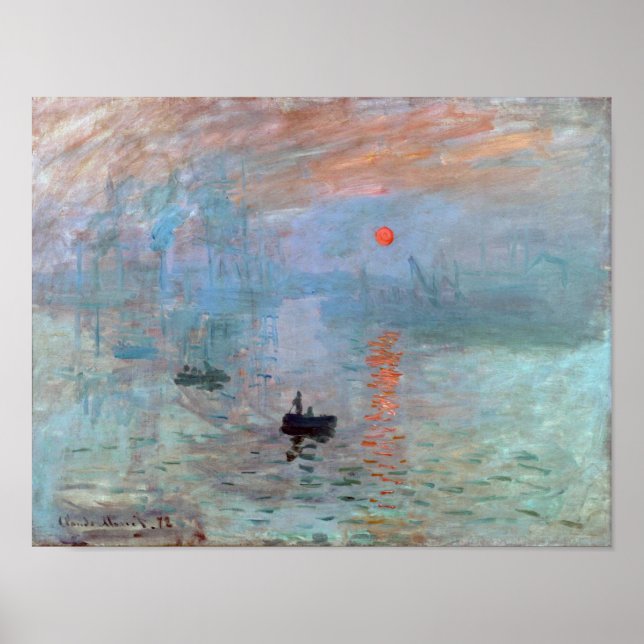 Póster Impresión, amanecer, Claude Monet, 1872 (Frente)