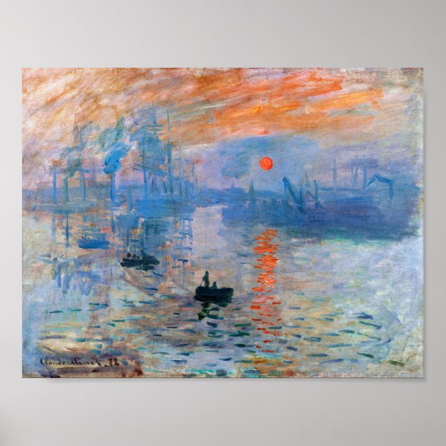 Póster Impresión, Amanecer de Claude Monet (1872 (Frente)