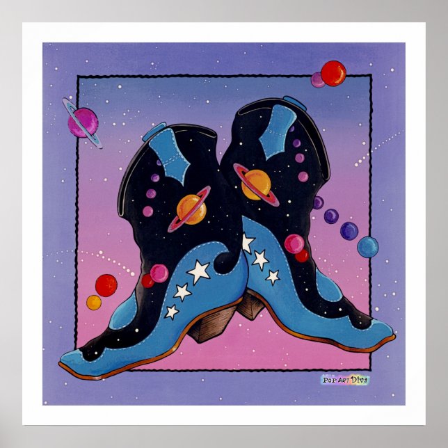 Poster, Impresión - Boots Cowboy de medianoche (Frente)