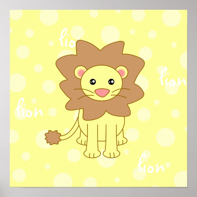 Póster / Impresión de cachorro de león lindo (Frente)