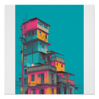 Póster "impresión de ciudad vibrante"