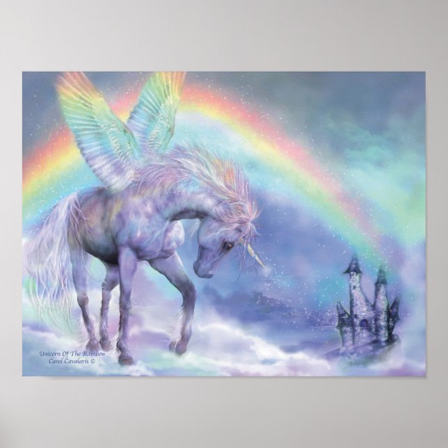 Poster/Impresión De Unicornio De Arte Arcoiris (Frente)