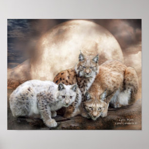 Poster/impresión del arte de la luna del lince