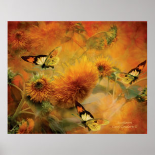 Poster/impresión del arte de los girasoles