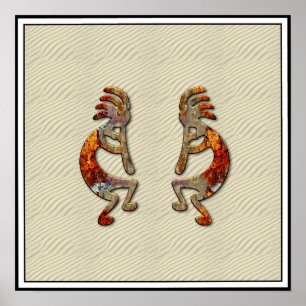 Póster "Impresión del cartel de la flauta de Kokopelli"