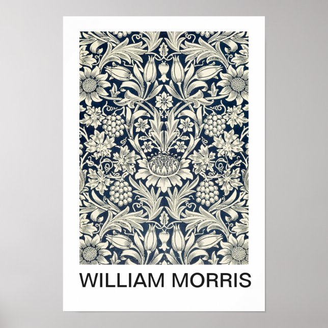 Poster - Impresión floral William Morris B/W (Frente)