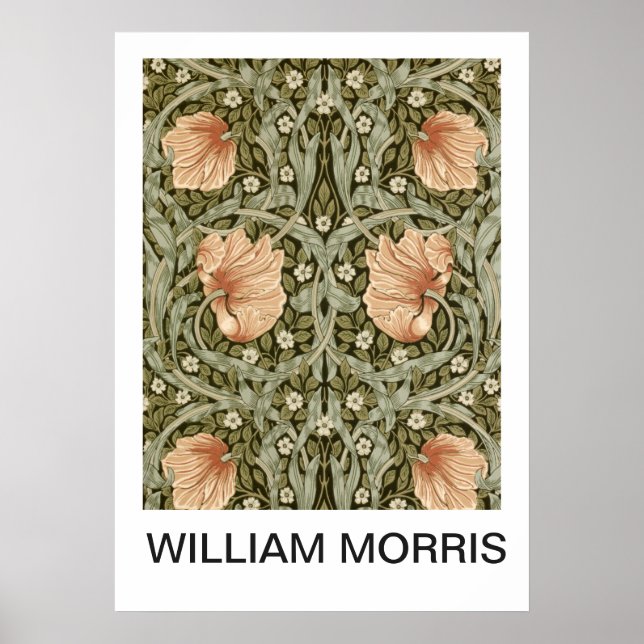 Poster - Impresión floral William Morris Peach (Frente)