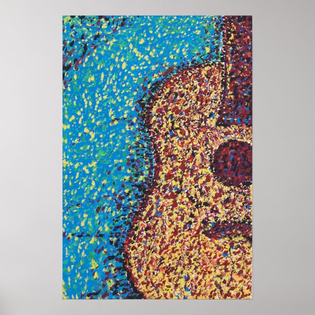 Póster Impresión/Poster de guitarra impresionista (Frente)