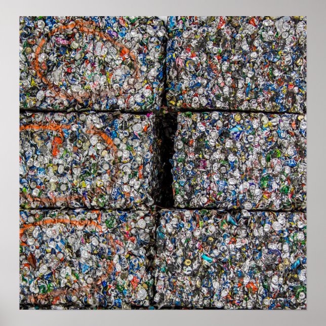 Póster Impresión/Poster de latas de estaño trituradas (Frente)