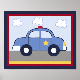Póster Impresión/Poster de un vehículo de policía/agente