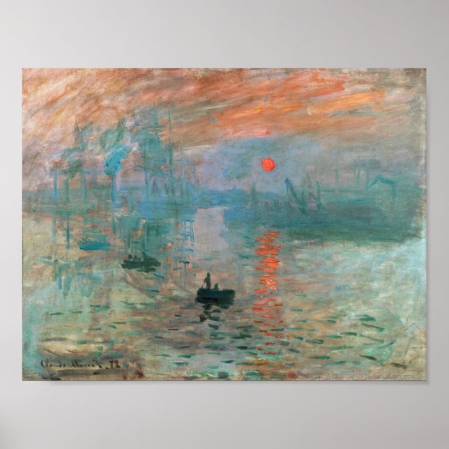Póster Impresión, Sunrise 1872 Claude Monet (Frente)