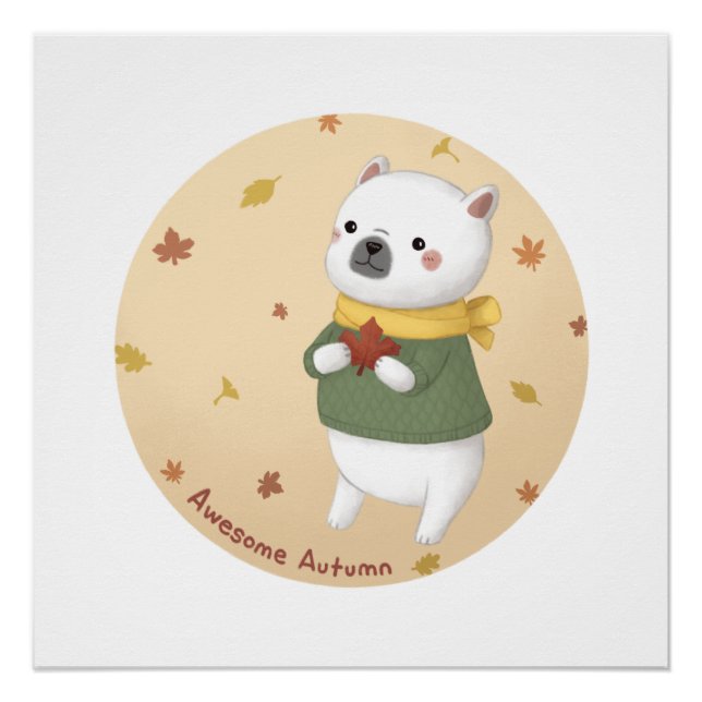 Póster Impresionante arte de Ilustracion de otoño (Anverso)