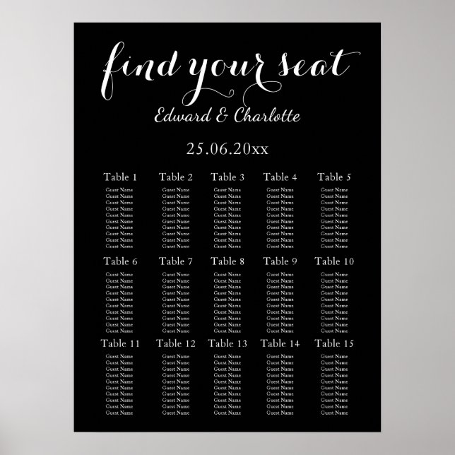 Póster Impresionante Boda negro (Frente)