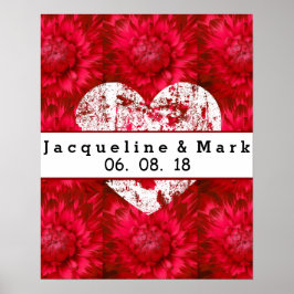 Póster Impresionante Boda rojo Dahlia Petals X23