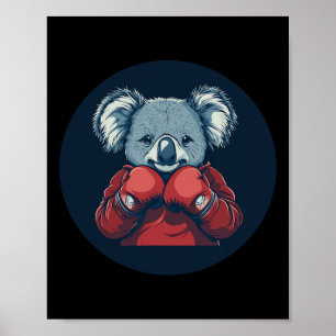 Póster Impresionante Boxeador De Osos De Koala Para Una V