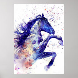 Póster Impresionante Caballo de Acuarela