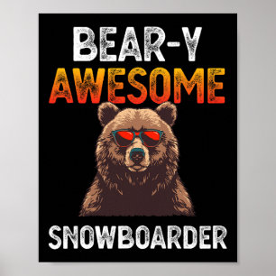 Póster Impresionante Chiste Snowboarder Sn
