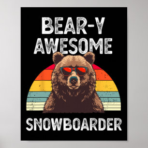 Póster Impresionante Chiste Snowboarder Sn