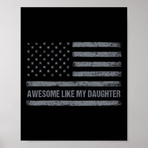 Póster Impresionante Como Mi Hija Bandera Estadounidense 