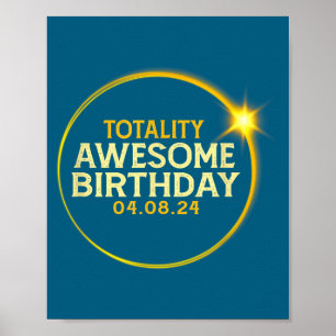 Póster Impresionante Cumpleaños de Eclipse Total de Sol T