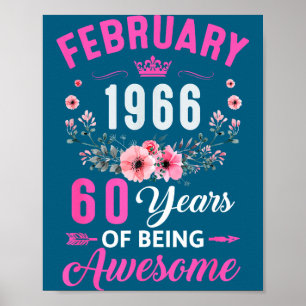 Póster Impresionante Desde 1966 60 Viejo Febrero