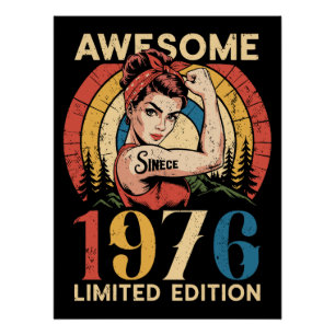 Póster Impresionante desde 1976 Cumpleaños Femenino 50 Vi