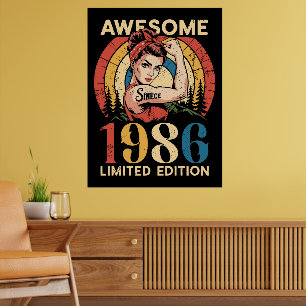 Póster Impresionante Desde 1986 Vintage Cumpleaños 40 de