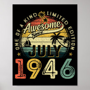 Póster Impresionante desde julio de 1946 Vintage Retro 80