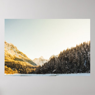 Póster Impresionante día de otoño con nieve