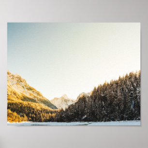 Póster Impresionante día de otoño con nieve