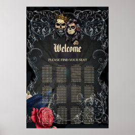 Póster Impresionante diseño de boda gótico oscuro con crá