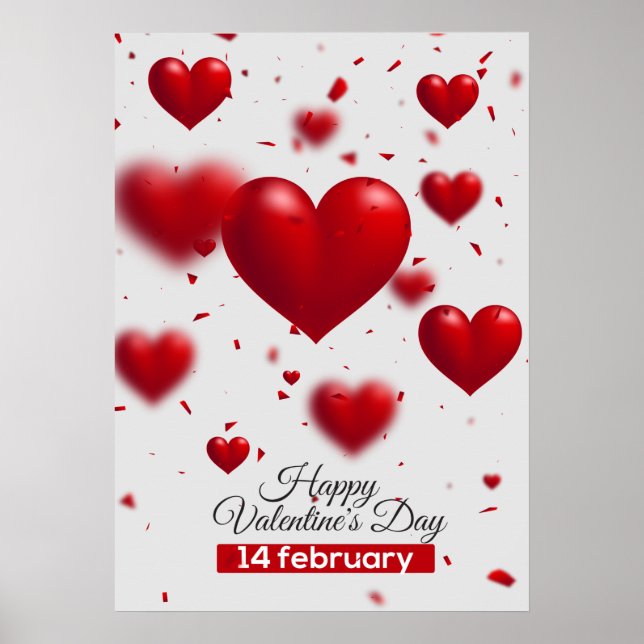 Póster Impresionante diseño de Poster El día de San Valen (Frente)