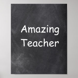 Póster Impresionante docente Chalkboard Diseño de clase D
