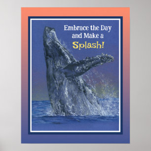 Póster Impresionante Estampa de Ballena - Borde de Puesta