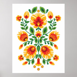 Póster 💛 🧡 ❤️ Impresionante folk Wycinanki