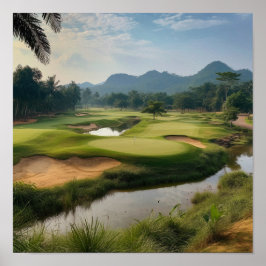 Póster Impresionante huella paisajística del campo de gol