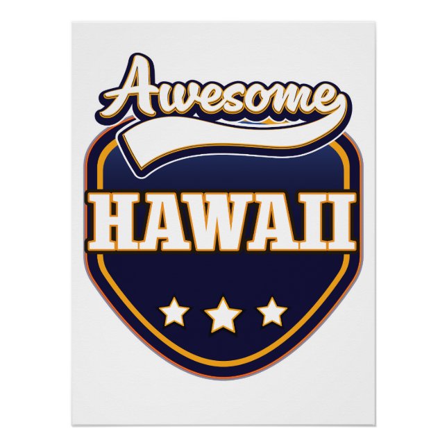 Póster Impresionante logo deportivo de Hawaii (Anverso)