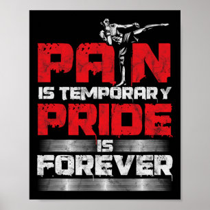 Póster Impresionante Mma El Dolor Es Temporal Kickboxing