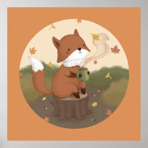Póster Impresionante otoño: Fox