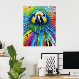 Póster Impresionante papelera colorida Paint Parrot