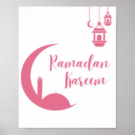 Póster Impresionante Pared de Ramadan Kareem Media Luna y