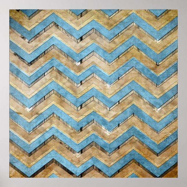 Póster Impresionante patrón de zigzag chevron fresco (Frente)
