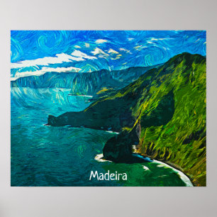 Póster Impresionante pintura al óleo de la costa de Madei