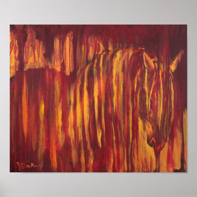 Póster Impresionante pintura de caballos (Frente)