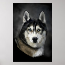 Póster Impresionante pintura digital husky siberiano